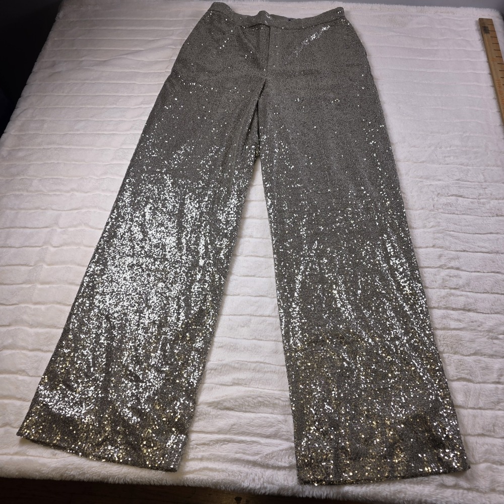 Ralph Lauren Purple Label Welles Sequined Wide Leg Pants Womens 12 $1990